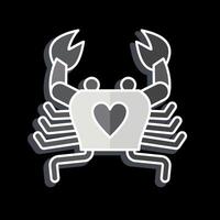 Icon Crab. related to Seafood symbol. glossy style. simple design illustration vector