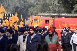 Delhi, India - December 26 2023 - Veer Bal Diwas commemorates the martyrdom of the four sons of tenth and last Sikh Guru Gobind Singh, In Jan 2021 PM Modi announced Dec 26 observed as Veer Bal Diwas photo