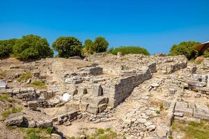 Troy ancient city view. Ancient city ruins in Turkey background photo