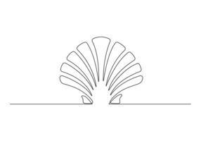 One continuous line drawing of open oyster shell seashell symbol and banner of beauty spa pro illustration vector