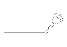 Continuous one line drawing of key pro illustration vector