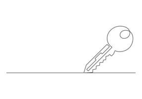 Continuous one line drawing of key pro illustration vector