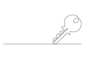 Continuous one line drawing of key pro illustration vector