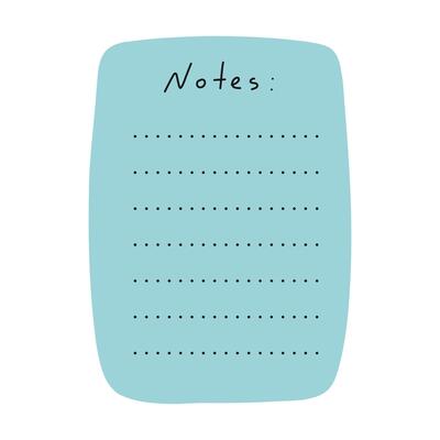 Cute hand drawn planner, journal, notepad, paper illustration
