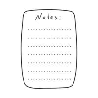 Cute hand drawn planner, journal, notepad, paper illustration vector