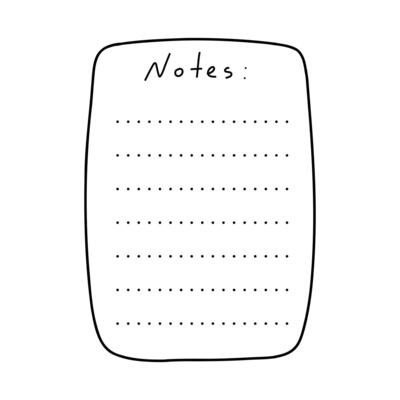 Cute hand drawn planner, journal, notepad, paper illustration