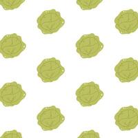 Seamless pattern with cabbage. Pattern with vegetables. illustration. vector