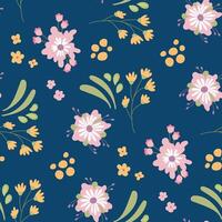 Seamless pattern with cute flowers. Design for fabric, textile, wallpaper, packaging. vector