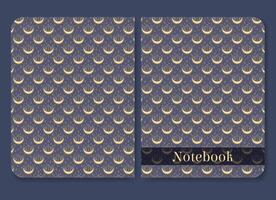 cuaderno con misterioso Luna y cristales cubrir página diseño estético esotérico elementos vector