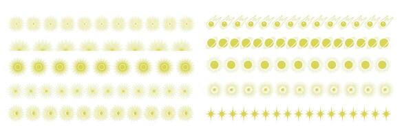 Universe elements borders collection. Bright heavenly childish fantasy decorative dividers vector