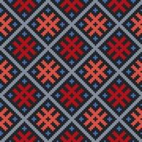 Ethnic ornaments pattern. Repeat pattern of red and blue color. vector