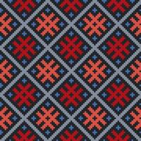 Ethnic ornaments pattern. Repeat pattern of red and blue color. vector