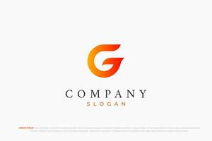 letter g and fire minimal logo vector