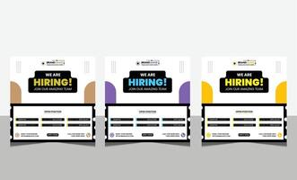We are hiring job vacancy social media post banner design template vector
