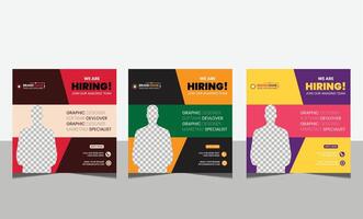 We are hiring job vacancy social media post banner design template vector