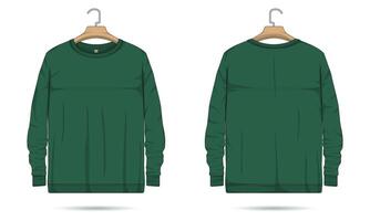Casual sweater mockup front and back view vector