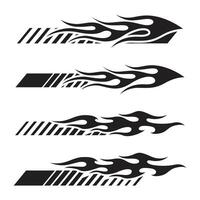 Variations of racing style car wrap vinyl stickers vector