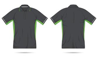 Modern sports polo shirt template front and back view vector