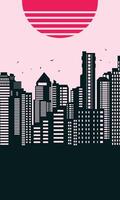 Silhouette wallpaper of urban buildings vector