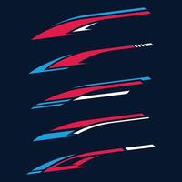 Collection of abstract racing stripes car wrap vinyl decal vector