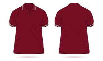 Modern polo shirt mockup front and back view vector
