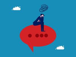 Think of a solution. Businessman thinking on speech bubble vector