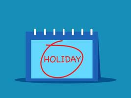 vacaciones. celebrar Días festivos con un calendario vector