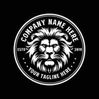Vintage Retro Hand Drawn Roaring Angry Lion Head Badge Emblem Label Design vector