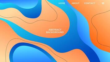 ABSTRACT BLUE ORANGE GRADIENT BACKGROUND SMOOTH LIQUID COLORFUL DESIGN WITH GEOMETRIC SHAPES TEMPLATE GOOD FOR MODERN WEBSITE, WALLPAPER, COVER DESIGN vector