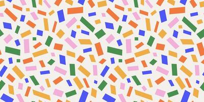 Fun colorful confetti seamless pattern. Creative minimalist style art background. Festive simple doodle design vector