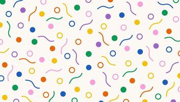 Festive colorful confetti pattern. Creative minimalist style art background. Fun doodle design vector