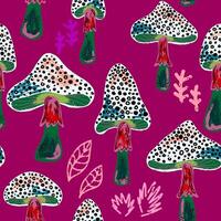 fly agarics seamless pattern vector