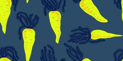 a pattern with carrots and pine needles vector