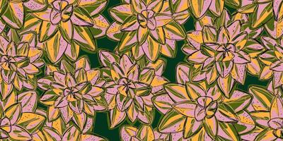 a pattern with yellow and pink flowers vector