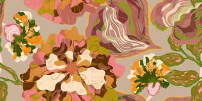 a floral pattern with many different colors vector