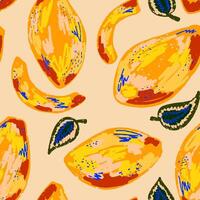 a pattern with fruit and leaves on it vector