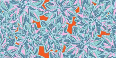 a seamless pattern with blue and pink flowers vector