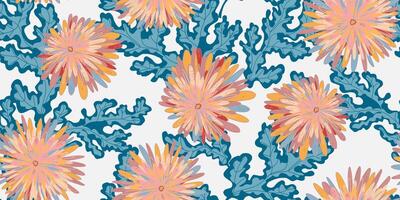 a colorful pattern with flowers on it vector