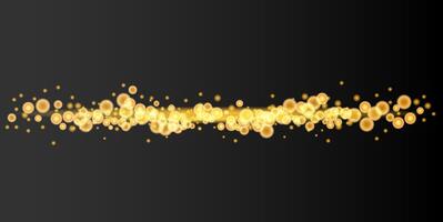 golden coins falling from the sky on a black background vector