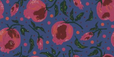 pomegranate fabric pattern vector