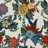 a floral pattern with many different flowers vector