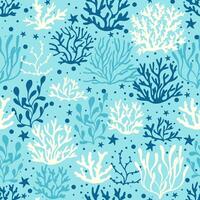 Seamless underwater sea life ocean with coral reef vector