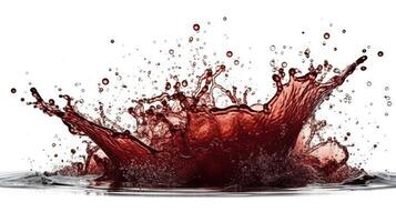 Vivid Red Liquid Splash on White Background High Speed Photography photo