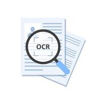 OCR Magnifying Glass Document Scan Banner Illustration vector