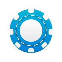 Blue Poker Chip Realistic Icon Isolated Illustration vector