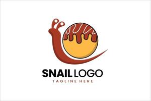 Flat modern simple takoyaki snail logo template icon symbol design illustration vector