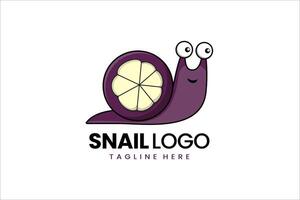 Flat modern simple mangosteen snail logo template icon symbol design illustration vector