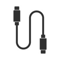 USB Data Charging Cable Glyph Icon vector