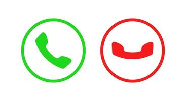 Accept Decline Call Green Red Round Icons vector