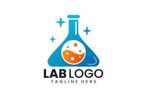 plano moderno sencillo naranja líquido laboratorio logo modelo icono símbolo diseño ilustración vector
